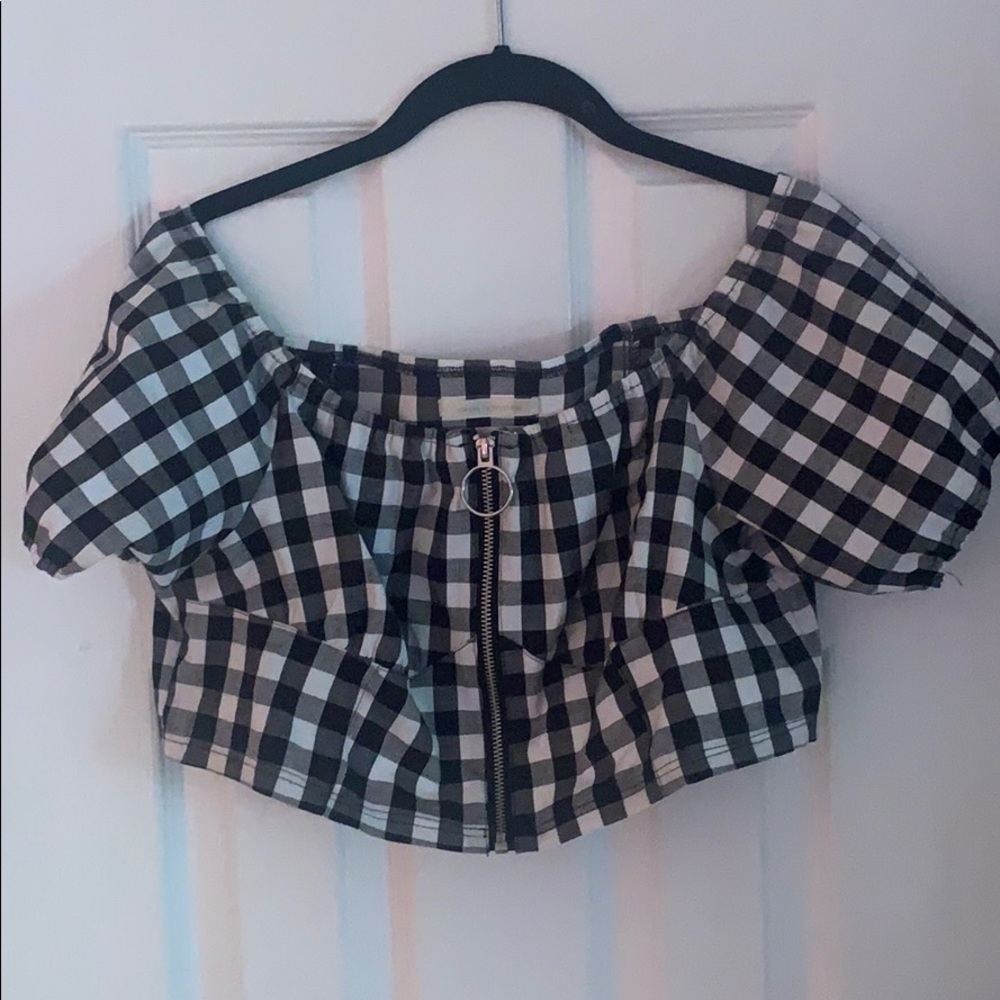 Gingham urban outfitters crop top